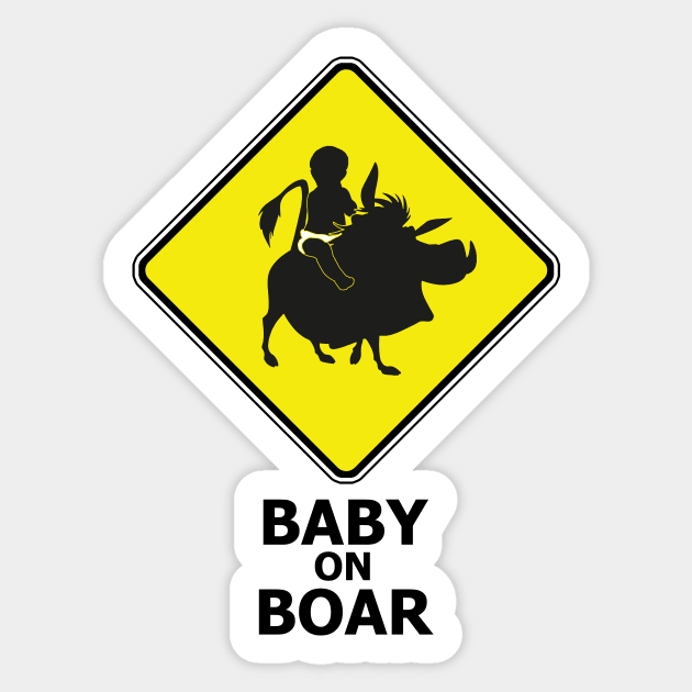 Baby on Boar Sticker by Xieghu